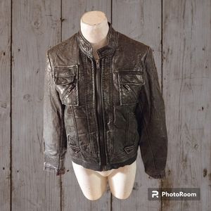 Women's Zip up Leather Jacket by Saga